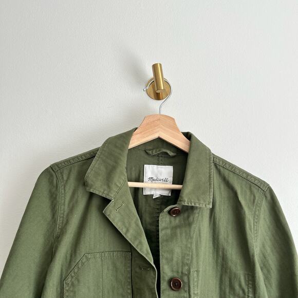 Madewell Military Button Front Jacket in Green $148 - Picture 4 of 10